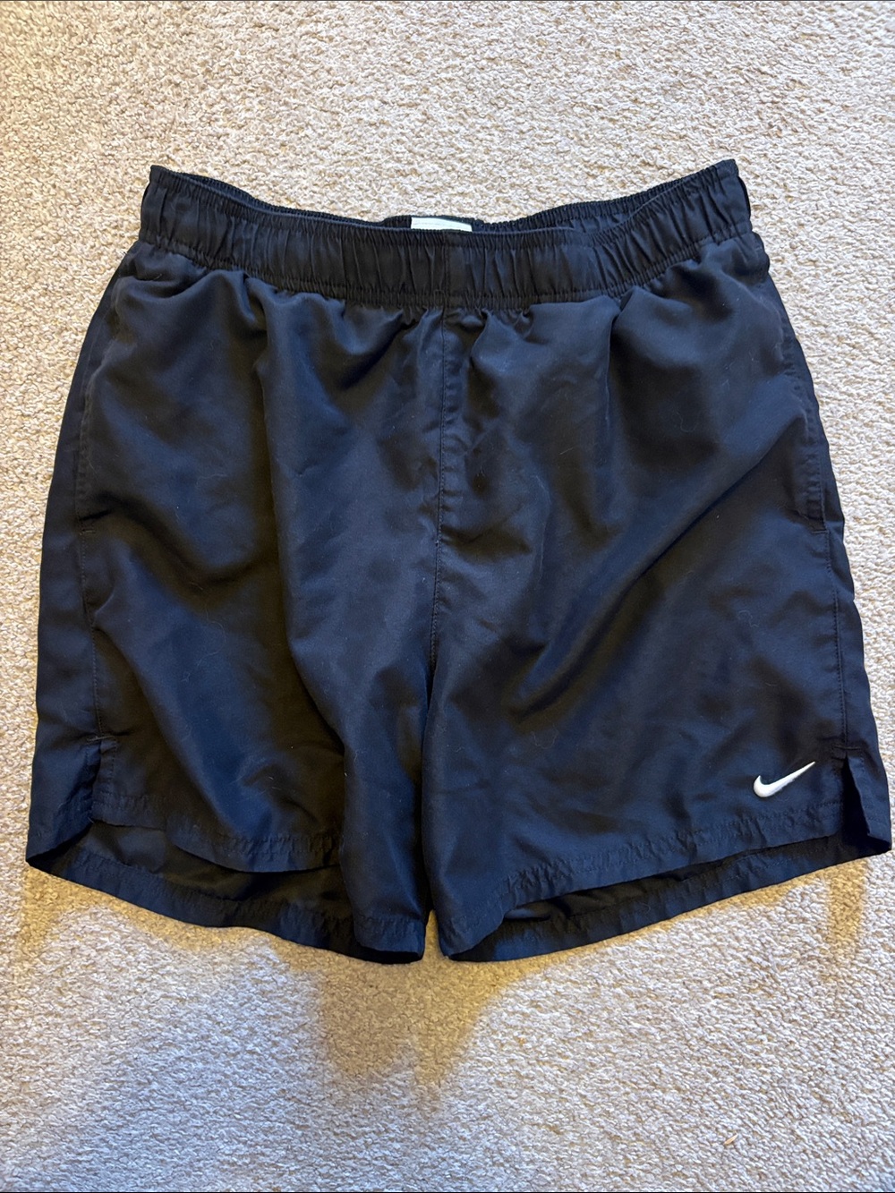 Nike Black Men’s Swim Shorts with White Swoosh
